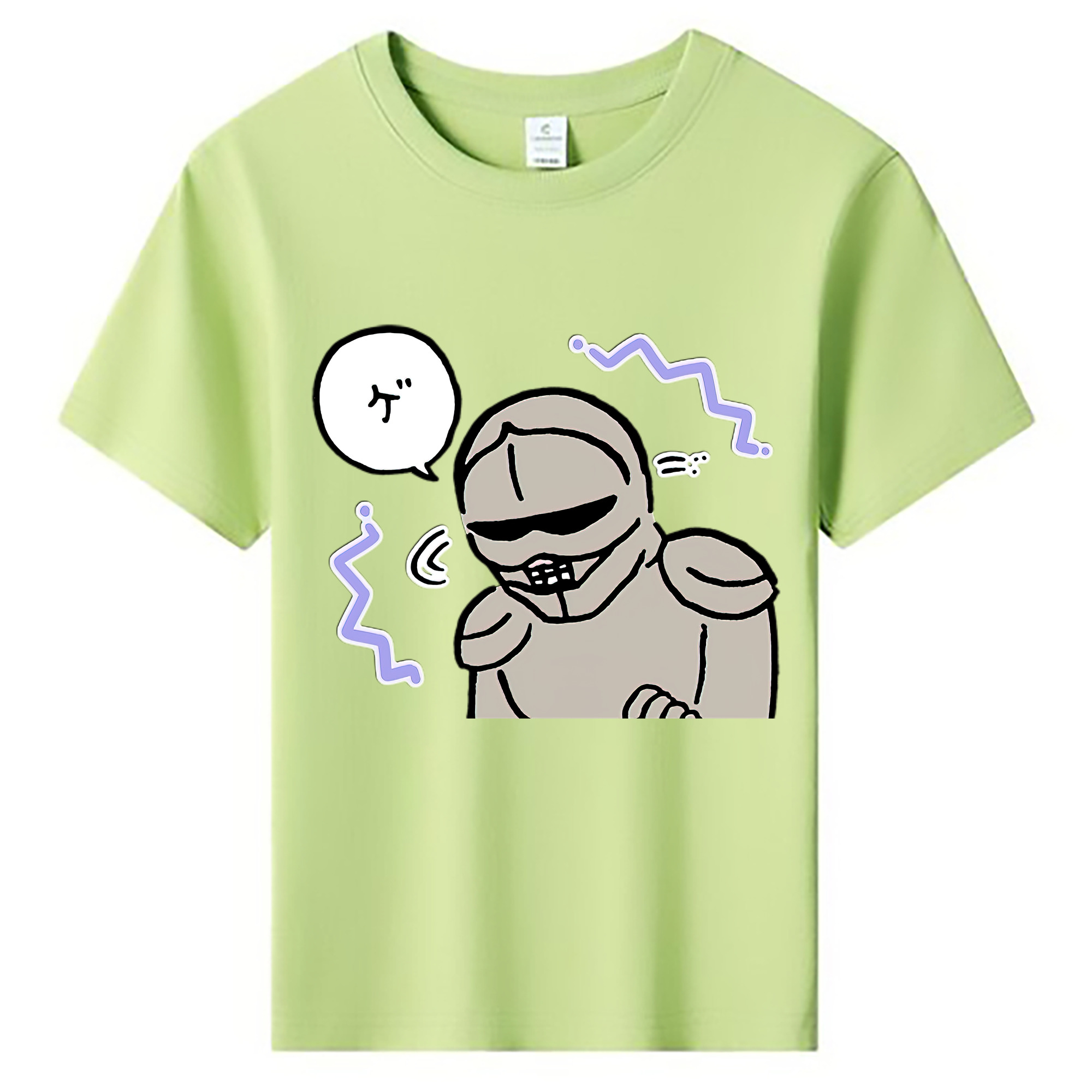 （画像用） ちいかわ 労働の鎧さん Chii-kawa Mr. Armor of Labor 綿100％キッズTシャツ（フロントプリント）